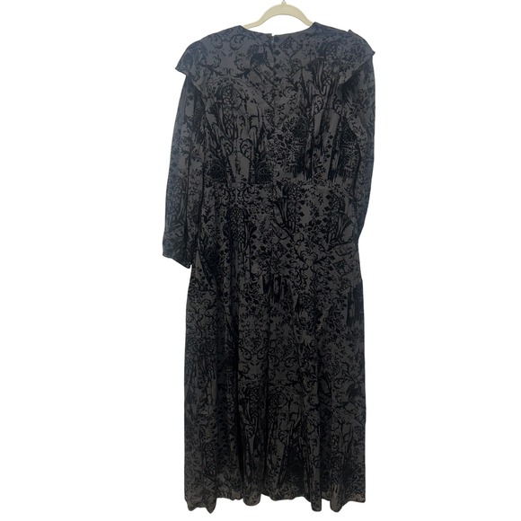 NWT Disturbia Thorned Flocked Chiffon Castle Print Frill Neck Maxi Dress 12 - Picture 10 of 12